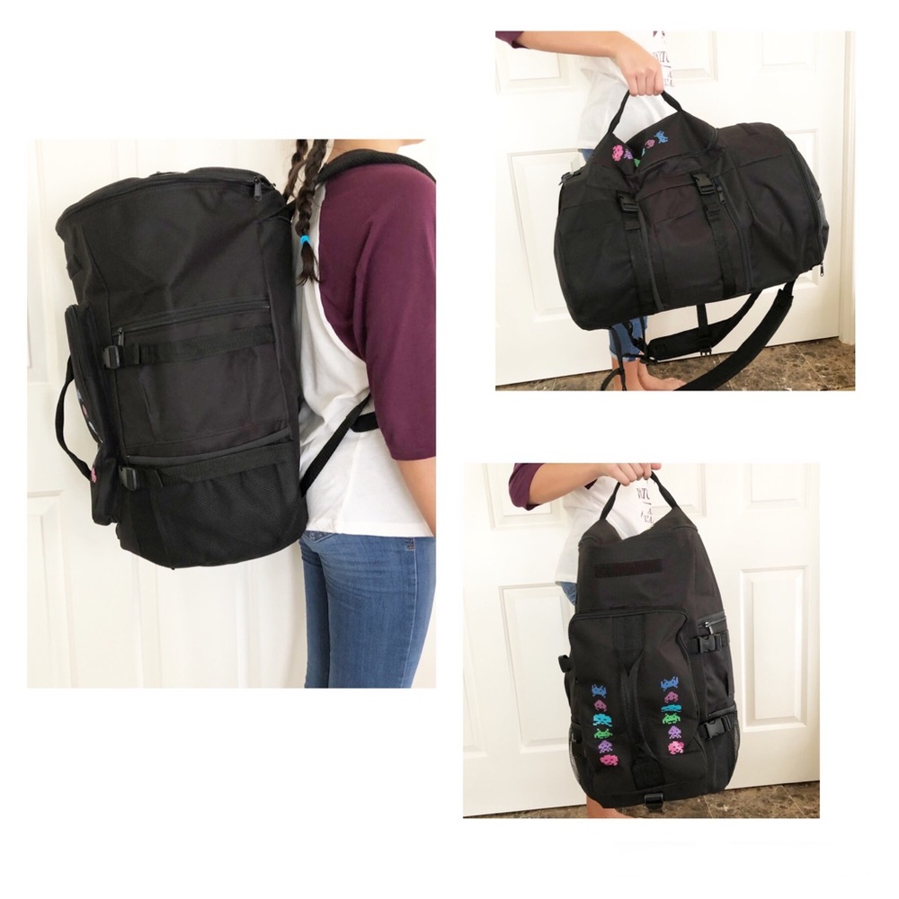 New Space Invaders Duffle Bag Carry It 3 Ways